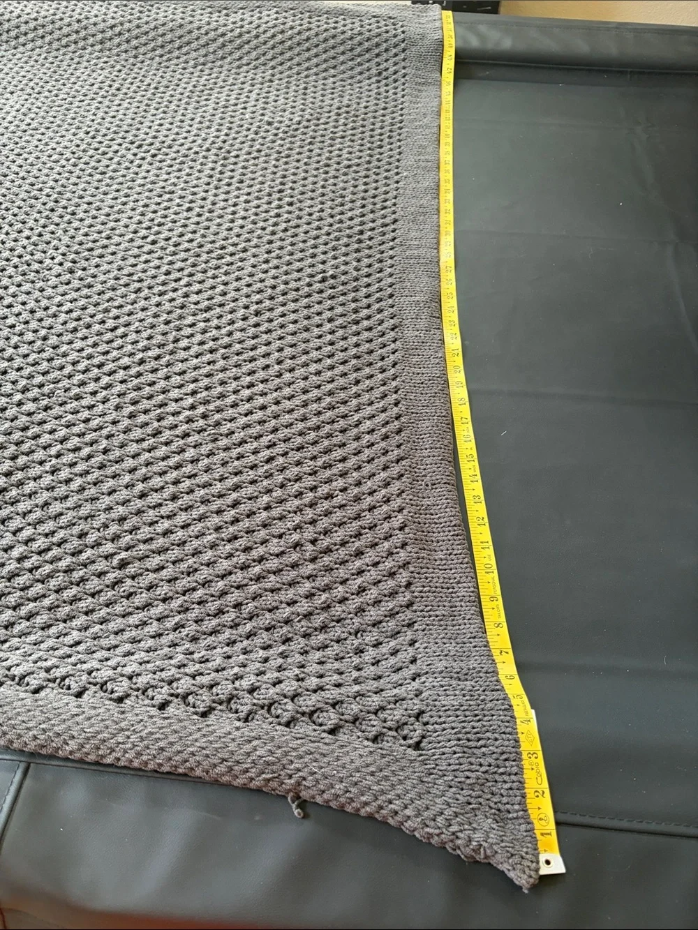 Pottery Barn Gray Textured Knit Throw Blanket 54x59
